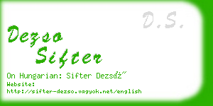 dezso sifter business card